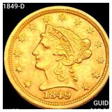 1849-D $2.50 Gold Quarter Eagle CHOICE AU