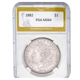 1882 Morgan Silver Dollar PGA MS64