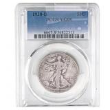 1938-D Walking Liberty Half Dollar PCGS VG08