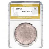 1891-S Morgan Silver Dollar PGA MS64