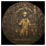 France John 1350-1368 Brass Jeton NEARLY UNCIRCUL
