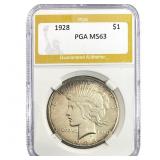 1928 Silver Peace Dollar PGA MS63