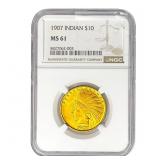 1907 $10 Gold Eagle NGC MS61