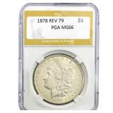 1878 REV 79 Morgan Silver Dollar PGA MS66