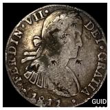 1811 Colonial Spain Silver 8 Reales Chopmarks NEAR