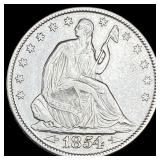 1854 Arrows Seated Liberty Half Dollar NEARLY UNCI