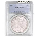 1887 Morgan Silver Dollar PCGS MS66