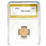 1913 $2.50 Gold Quarter Eagle PGA AU58