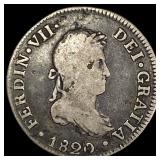 1820 Peru Silver 2 Reales NEARLY UNCIRCULATED