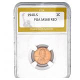 1940-S Wheat Cent PGA MS68 RED
