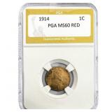 1914 Wheat Cent PGA MS60 RED