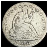 1861-S Silver Half Dollar NICELY CIRCULATED