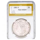 1881-S Morgan Silver Dollar PGA MS64+