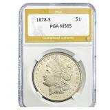 1878-S Morgan Silver Dollar PGA MS65