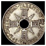 1945 New Guinea Silver 1 Shilling  UNCIRCULATED