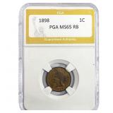 1898 Indian Head Cent PGA MS65 RB