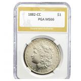 1882-CC Morgan Silver Dollar PGA MS66