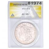 1921-D Morgan Silver Dollar ANACS AU55