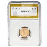 1913 $2.50 Gold Quarter Eagle PGA MS63