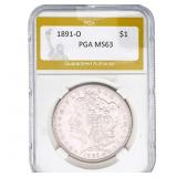 1891-O Morgan Silver Dollar PGA MS63