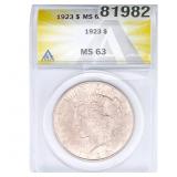 1923 Silver Peace Dollar ANACS MS63