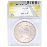 1923 Silver Peace Dollar ANACS MS64