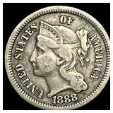 1888 Nickel Three-Cent Piece NICELY CIRCULATED