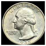 1935-D Silver Washington Quarter CLOSELY UNCIRCULA