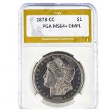 1878-CC Morgan Silver Dollar PGA MS64+ DMPL