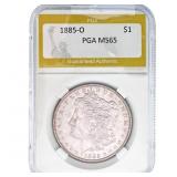 1885-O Morgan Silver Dollar PGA MS65