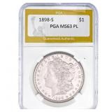 1898-S Morgan Silver Dollar PGA MS63 PL