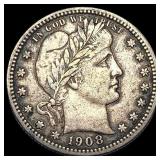 1908-S Silver Barber Quarter NEARLY  UNCIRCULATED