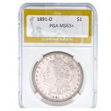 1891-O Morgan Silver Dollar PGA MS63+