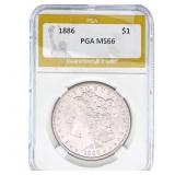 1886 Morgan Silver Dollar PGA MS66