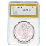 1880-O Morgan Silver Dollar PGA MS64