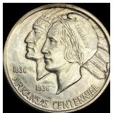 1936-P Arkansas Centennial Silver Half Dollar UNCI