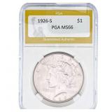 1926-S Silver Peace Dollar PGA MS66
