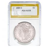 1884-S Morgan Silver Dollar PGA AU58