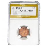 1940-S Wheat Cent PGA MS67 RED