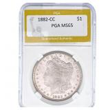 1882-CC Morgan Silver Dollar PGA MS65