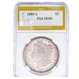 1880-S Morgan Silver Dollar PGA MS64