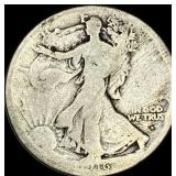 1916-D Silver Walking Liberty Half Dollar NICELY C