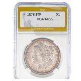 1878 8TF Morgan Silver Dollar PGA AU55