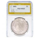 1885 Morgan Silver Dollar PGA MS65