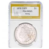 1878 7/8TF Morgan Silver Dollar PGA MS65 Strong
