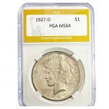 1927-D Silver Peace Dollar PGA MS64