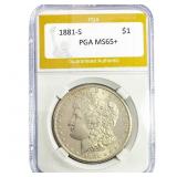 1881-S Morgan Silver Dollar PGA MS65+