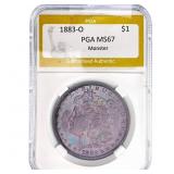 1883-O Morgan Silver Dollar PGA MS67 Monster