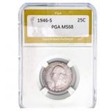 1946-S Washington Silver Quarter PGA MS68