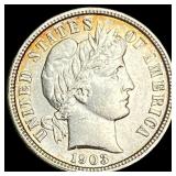 1903 Barber Dime CHOICE AU
